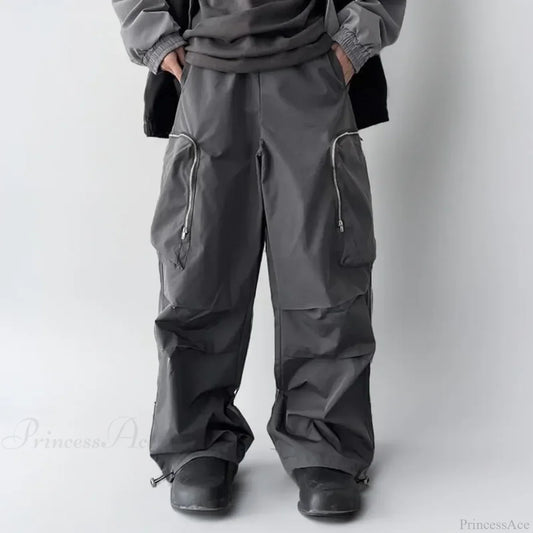 Black Baggy Cargo Streetwear Pants