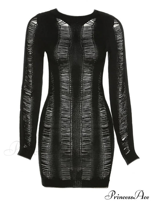 Trendy Distressed Chic Mini Dress