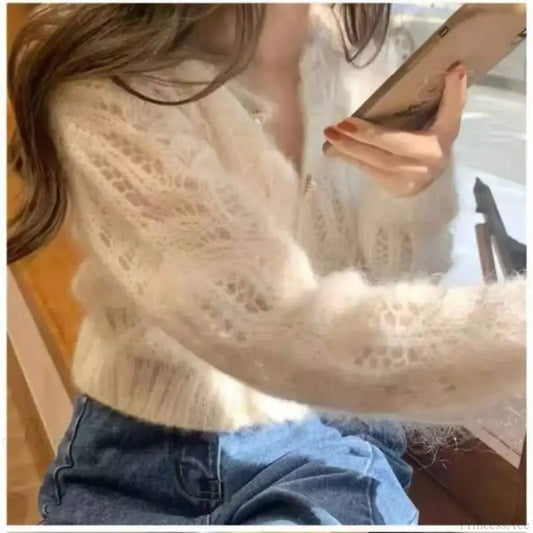 Hollow Out Elegant Vintage Long Sleeve Cardigan
