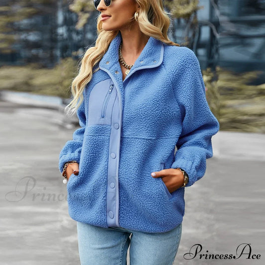 Turn Down Collar Patchwork Jacket