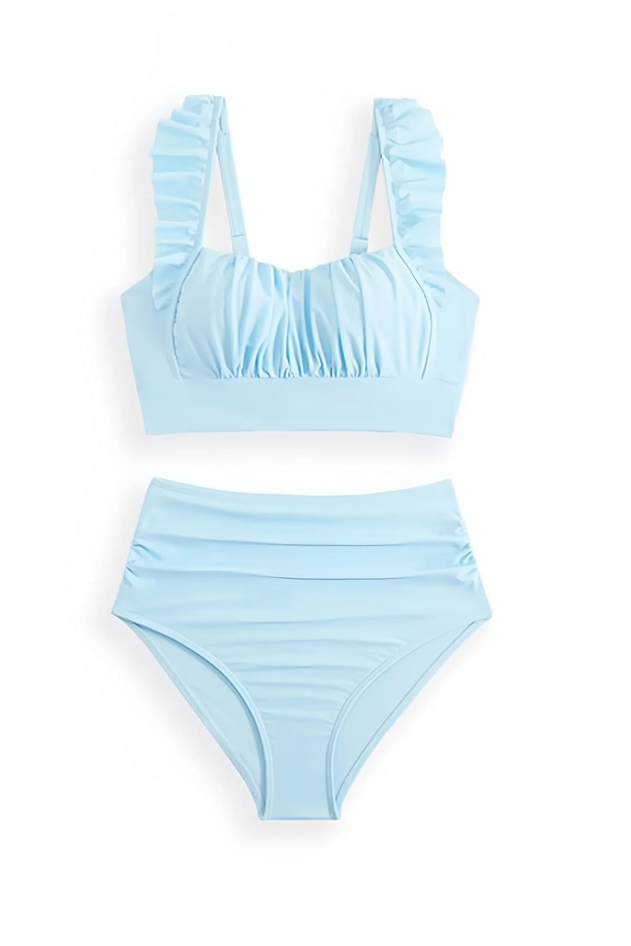 Ruffle Floral Print Swimsuit With Sarong