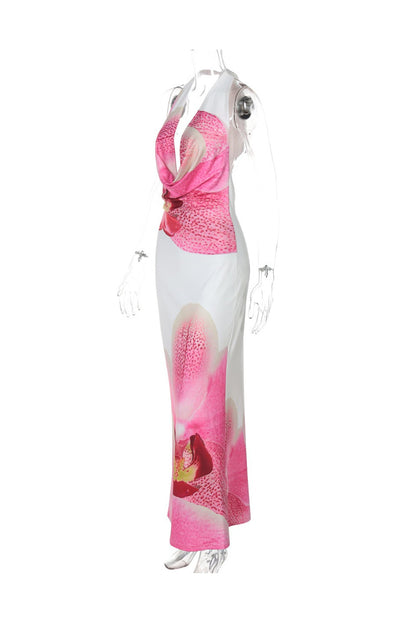 Floral Cowl Neck Pack Hip Dress