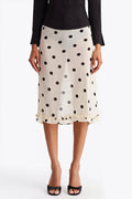 Sheer Polka Dot Casual High Waist Skirt