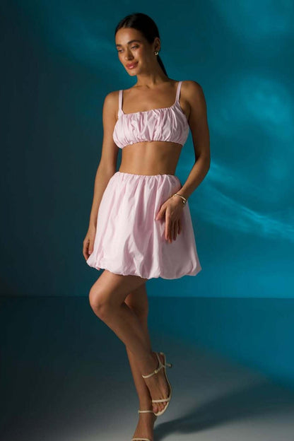 Casual Simple Cami Tulip Hem Skirt Set