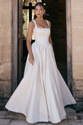 Elegant Solid A Line Long Prom Dress