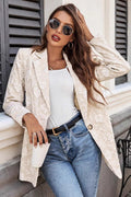 Jacquard Slim Fit Single-Button Blazer