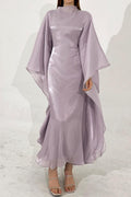 Silky Flowy Loose Robe Style Midi Dress