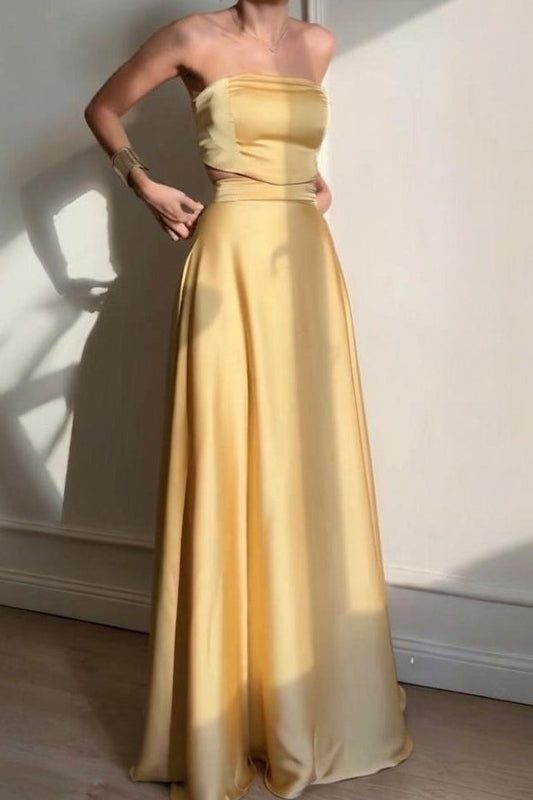 Solid Belted Sleeveless Formal Dress