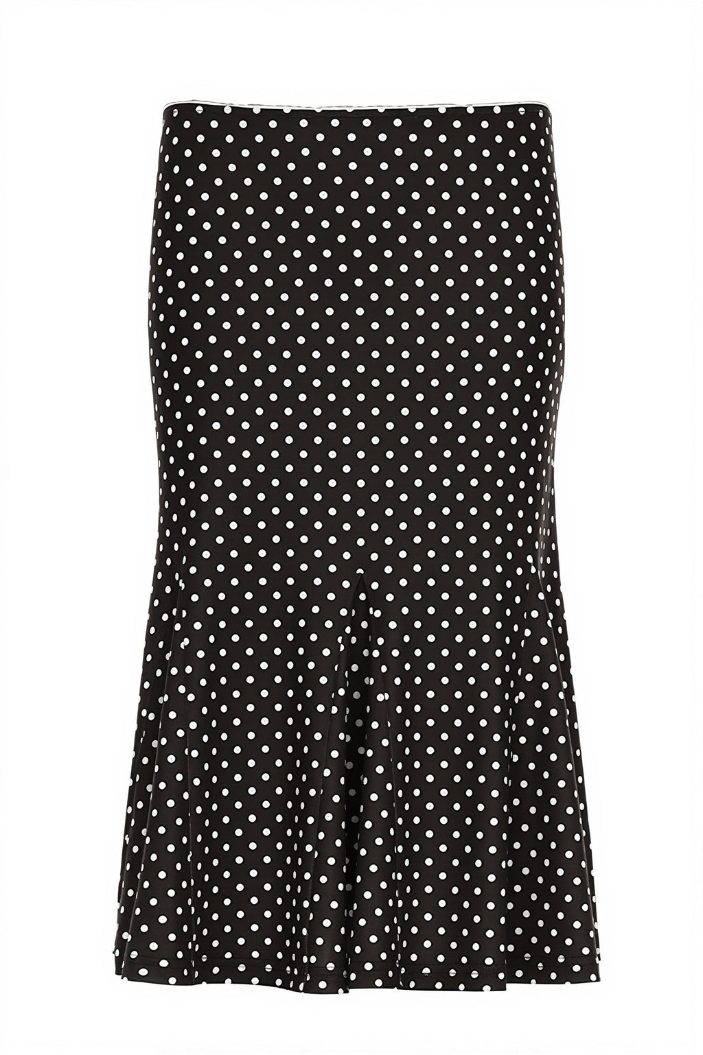Sexy Polka Dot Ruffle Trim Bodycon Midi Skirt