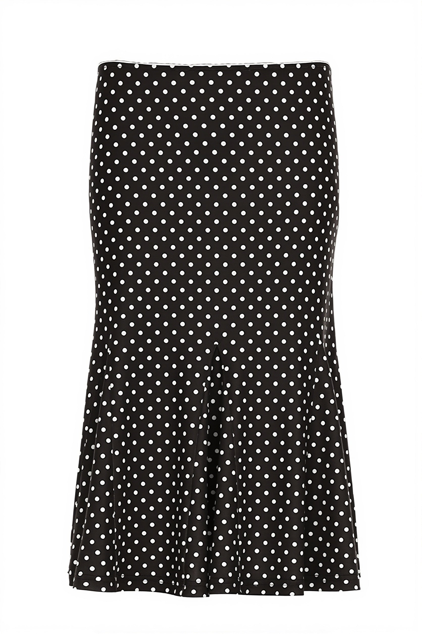 Sexy Polka Dot Ruffle Trim Bodycon Midi Skirt