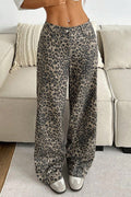 Sexy Leopard Print Wide Leg Pants