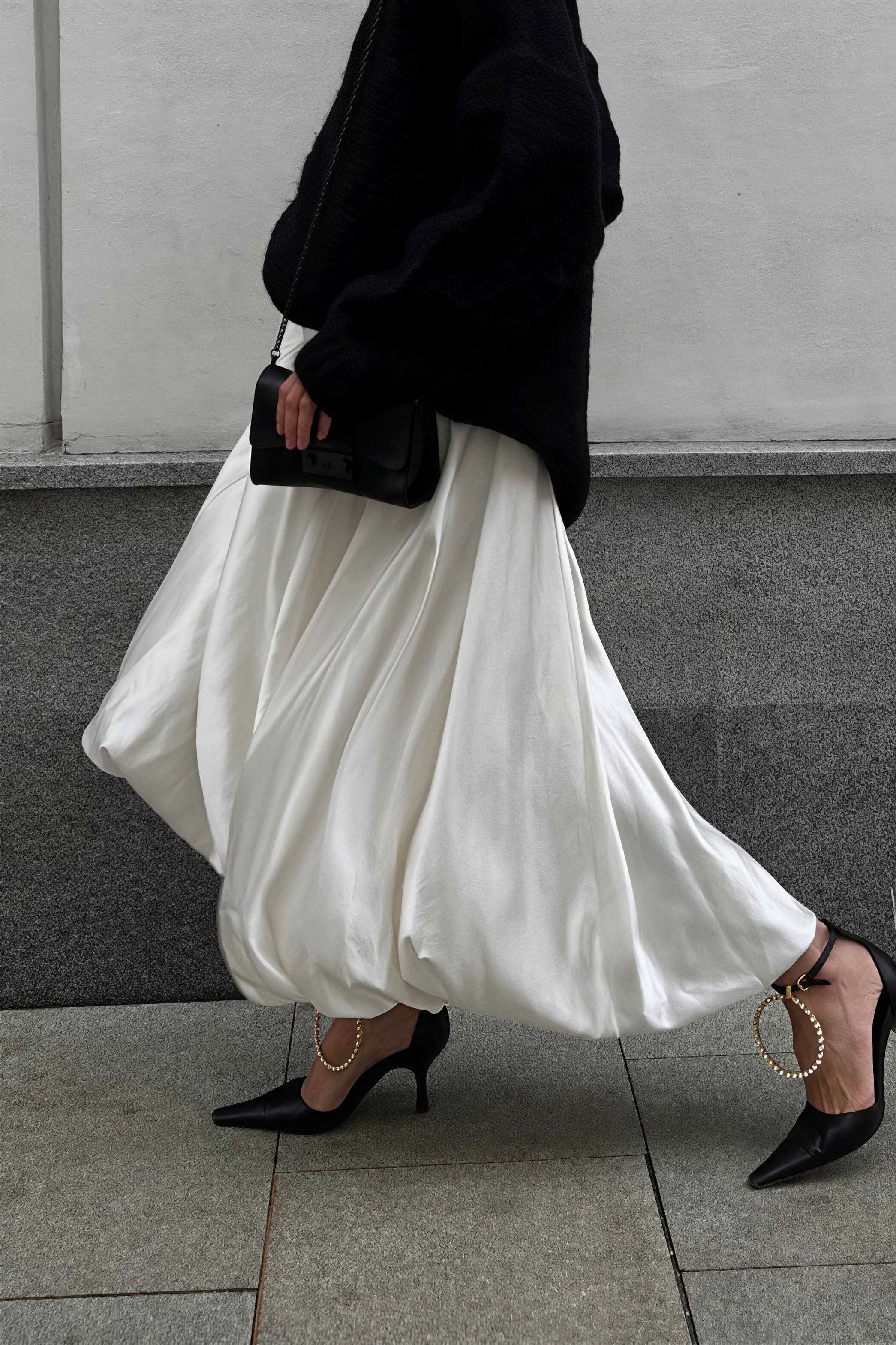 Simple High Waist Flared Skirt