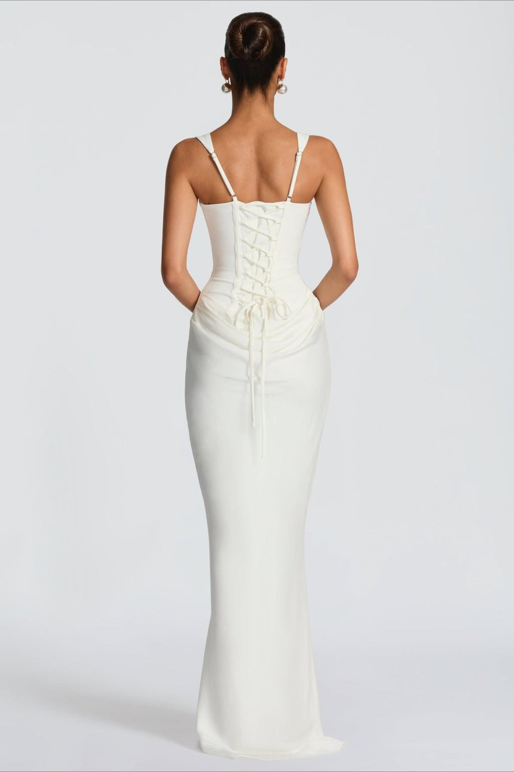 Sexy Slim Cami Solid Tie Back Reception Dress