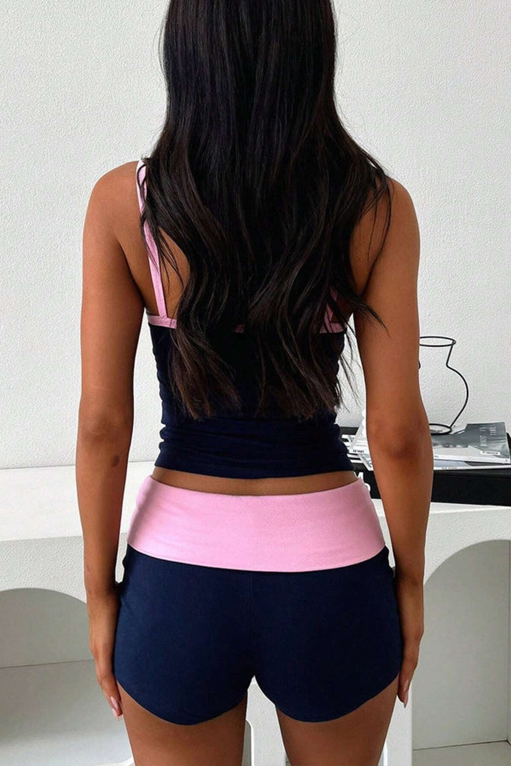 Athletic Color Block Cami Two Piece Set