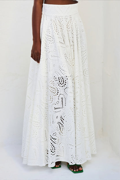 Hollow Out Pocket Vacation Maxi Skirt Set