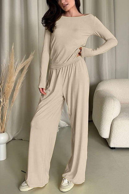 Solid Color Comfy Three-piece Outfit
