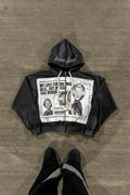 Color Block Rhinestone Street Hoodie