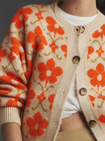 Long Sleeve Jacquard Cardigan