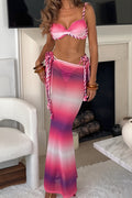 Sexy Rope Tie Bikini And Skirt Three Piece Swim Sets