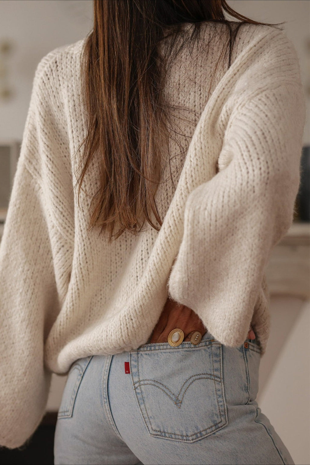 Elegant Solid Single Breasted Knit Cardigan