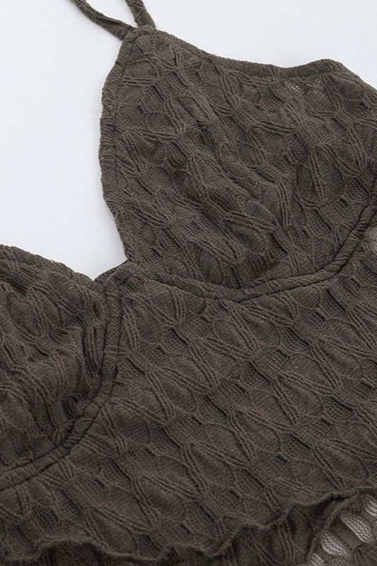 V Neck Lace Irregular Cami Top
