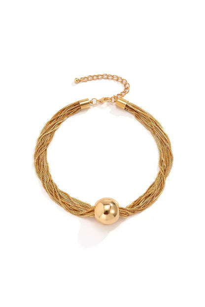 Ball Pendant Twisted Layered Necklace