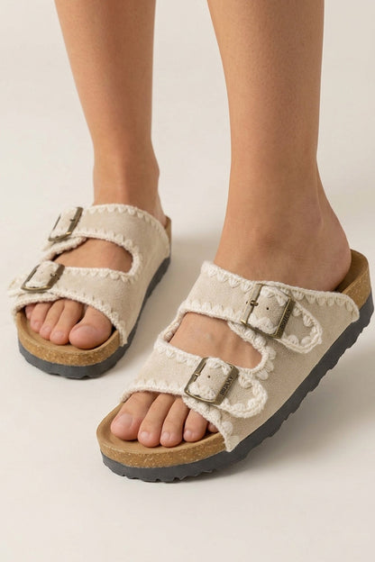 Candy Color Embroidery Platform Sandals