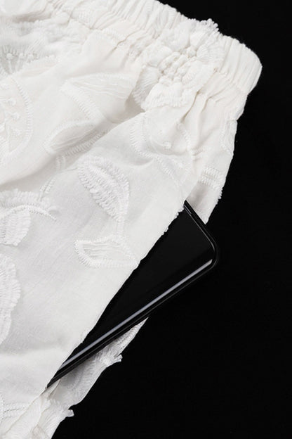 Floral Embroidery Long Sleeve Shirt Suits