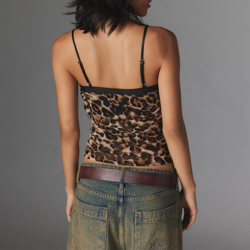 Ruched Spaghetti Strap Crop Top