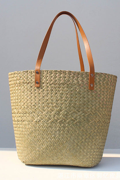 Handwoven Large Capacity Tote Straw Bag