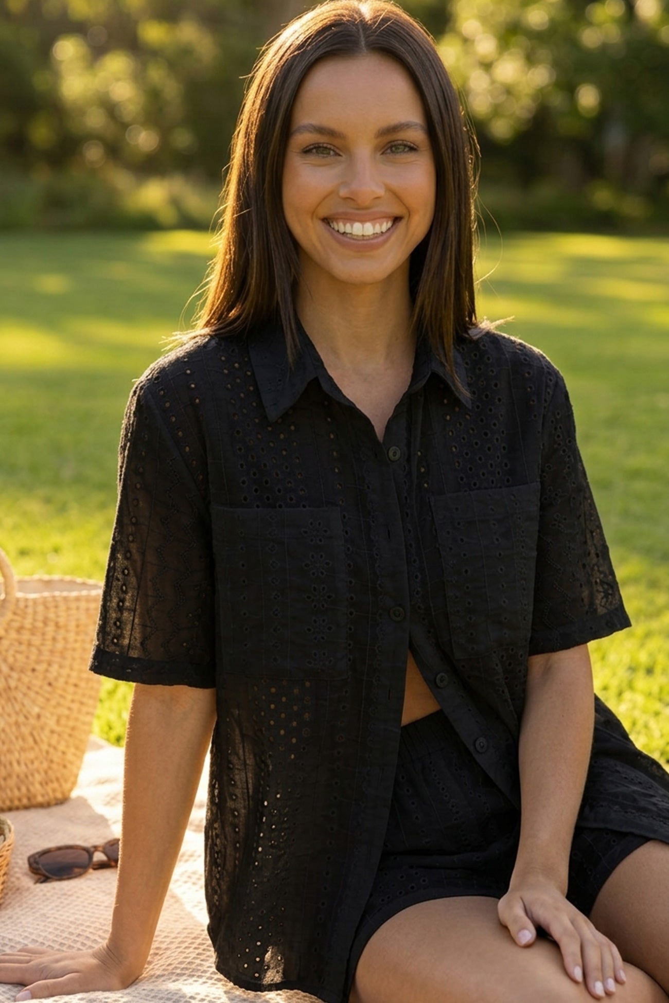 Jacquard Hollow Out Shirt Suits