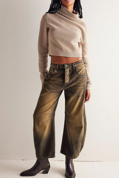 Mid-Rise Baggy Ballon Jeans
