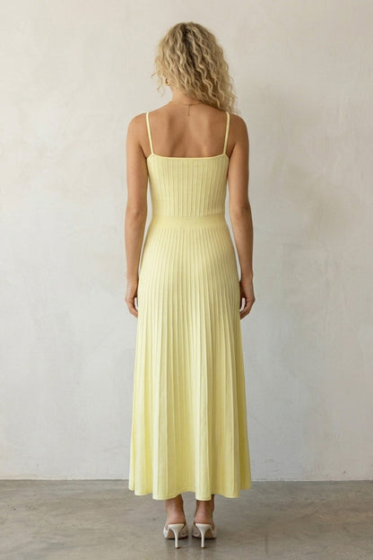 Pleated High Waist Knit Dress