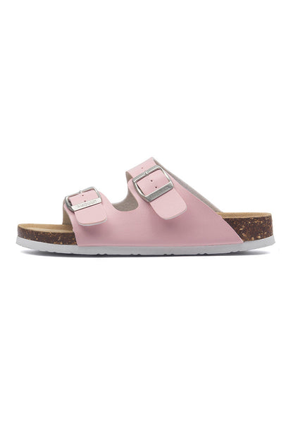 Printed Buckle Flat Sandals