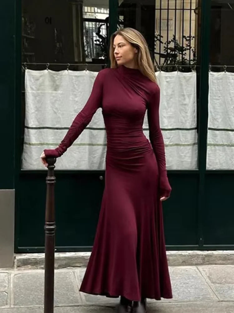 Elegant Full Sleeve A-Line Party Dress