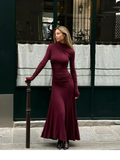 Retro Elegant Full Sleeve A-Line Chic Party Dress