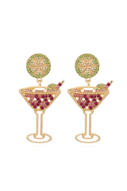 Colorful Rhinestone Cocktail Stud Earrings