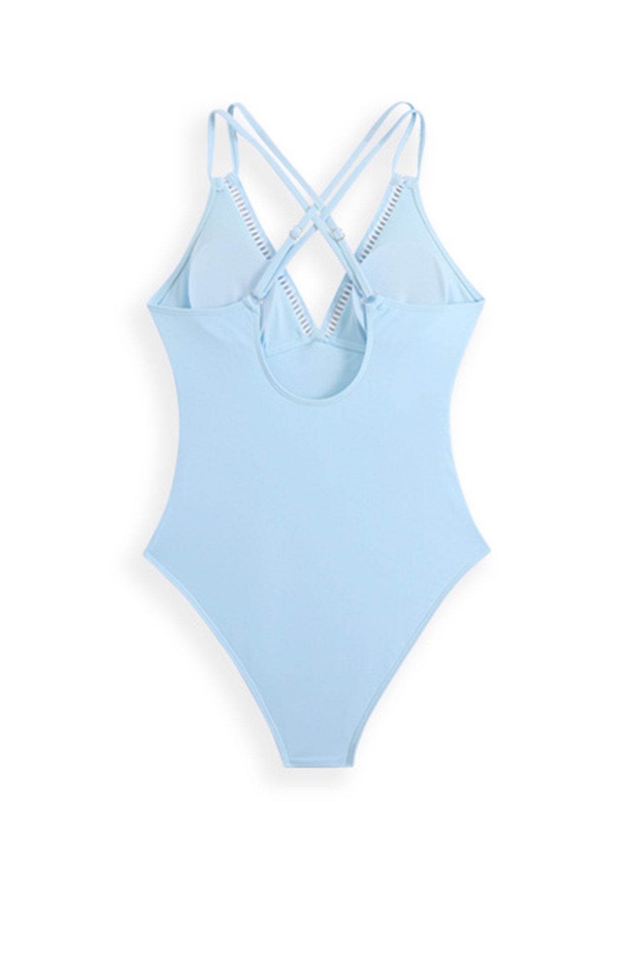 Solid Color Front Knot One-Piece Swimsuit