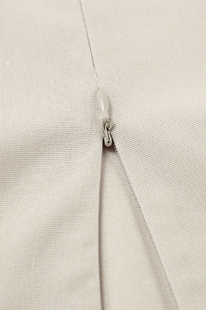 Spaghetti Straps A-line Cotton Linen Dress