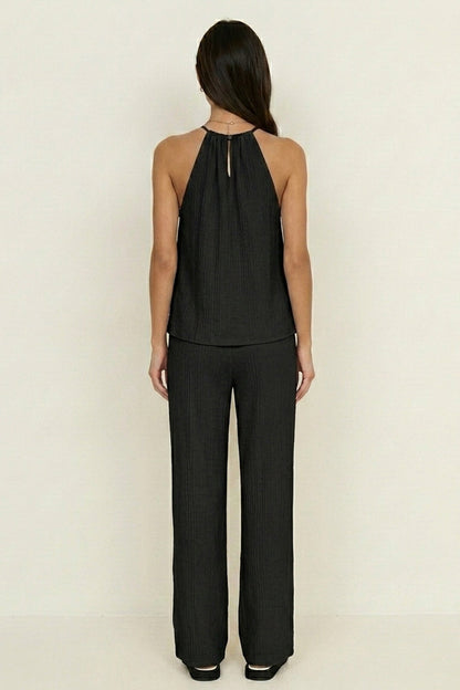 Tie-up Vest Long Pants Set