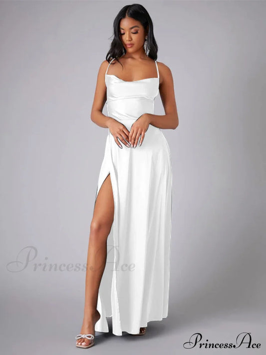 Abigail Ruched Stylish Satin Mermaid Dress