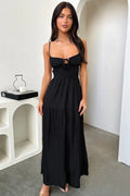 Backless Cami A-Line Dress with Waist Tie Party Dress