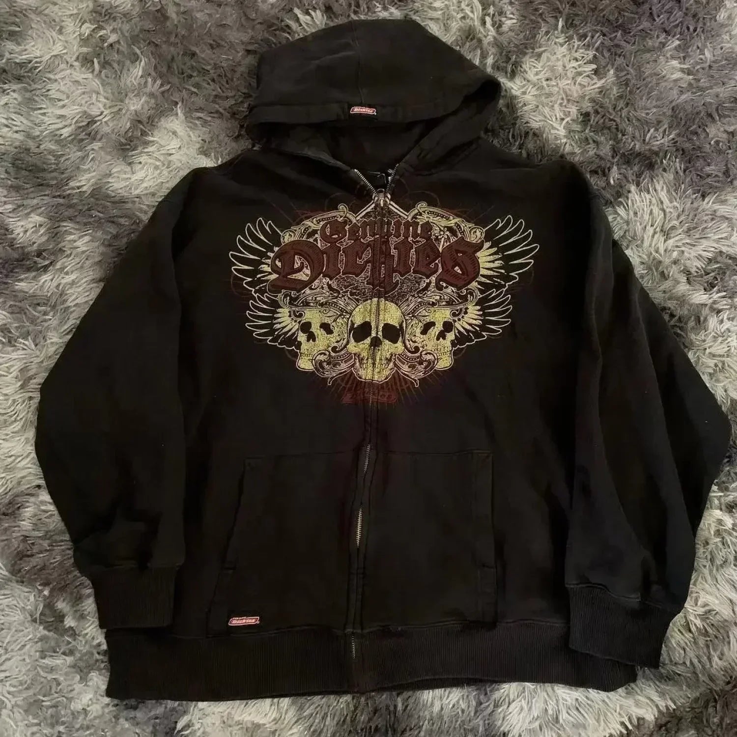 Affliction Gothic Skull Zipper Hoodie