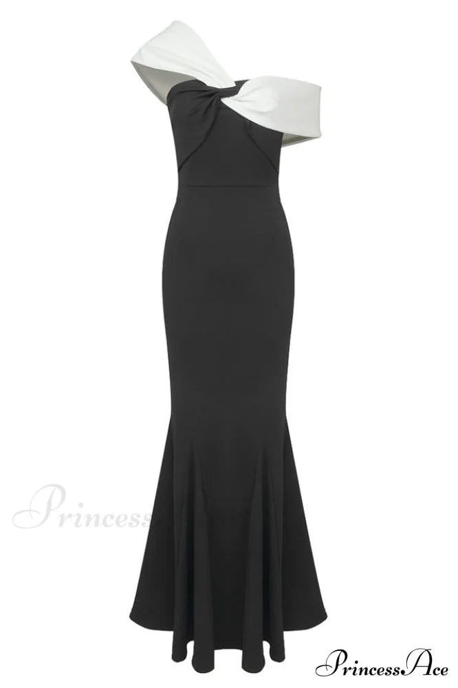Asymmetric Off Stylish Shoulder Maxi Dress