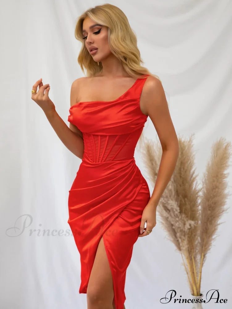 Backless Ruffle Graceful Satin Mini Nightdress