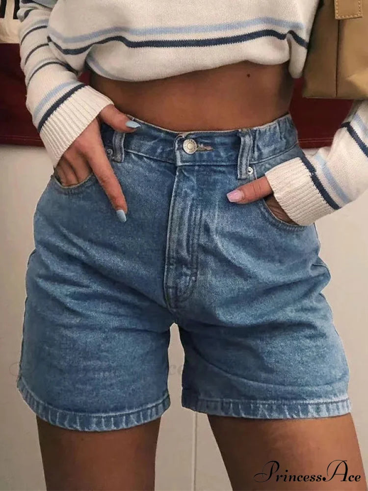 Basic Wash Straight Trendy Boyfriend Short