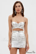 Bauer Ruched Bralette Charming + Riley Skirt Set
