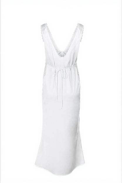 Sexy White Lace Insert Cami Bodycon Mini Dress