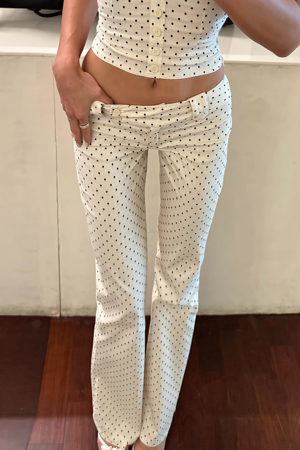 Polka Dot Tube Button Two Piece Set