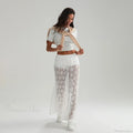 Beachwear Floral Lace Lotus Edge Perspective Long Skirt
